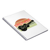 Retro Sunset Ukulele Distress Tekening Notitieboek (Rechterzijde)
