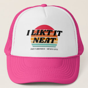 Retro Sunset Vakantie 50 60ste 70ste verjaardag Sq Trucker Pet
