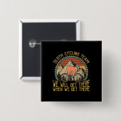  Retro Sunset van het slotenfietsteam Vierkante Button 5,1 Cm (Voorkant /achterkant)