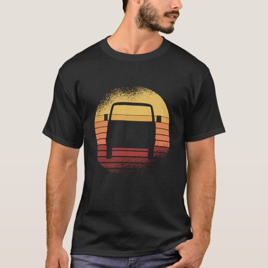 Retro Sunset Vanagon Syncro 4x4 Bus T-shirt (Voorkant)