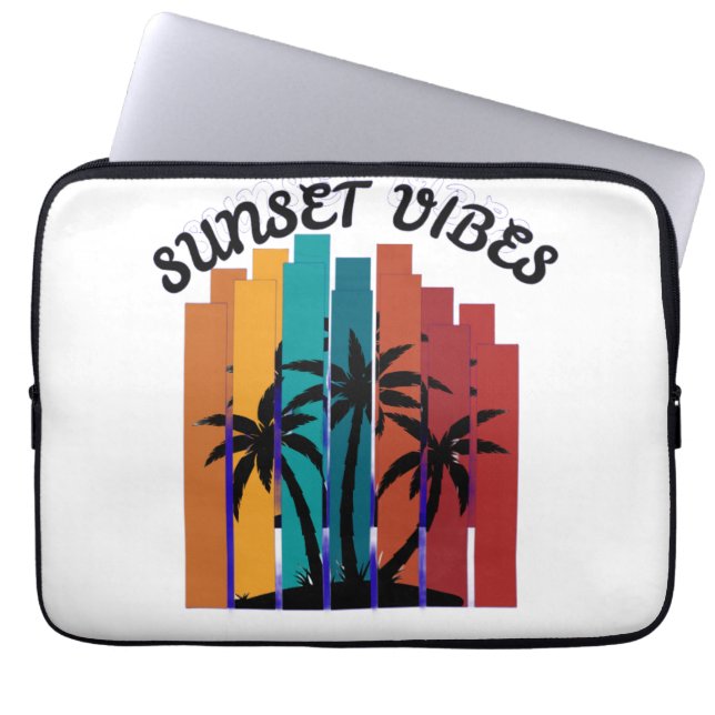Retro Sunset Vibes Palmboom iPad Mini & Laptop S Sleeve (Voorkant)