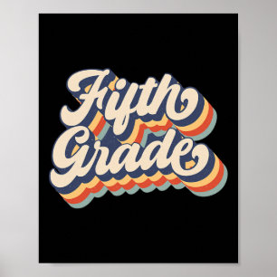 Retro Sunset vijfde klas leraar en student CK naar Poster