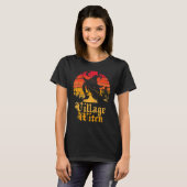 Retro Sunset Village Witch T-shirt (Voorkant volledig)