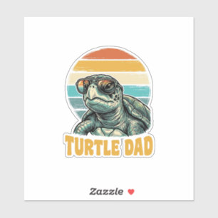 Retro Sunset Vintage Gravure Vector D Schildpad Va Sticker