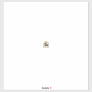 Retro Sunset Vintage Gravure Vector Design Schildp Sticker