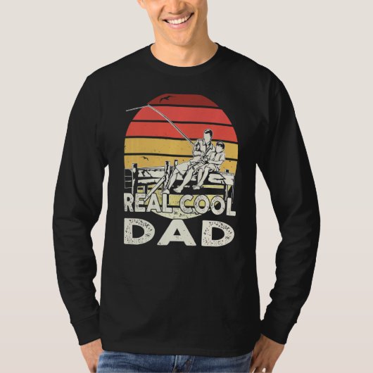 Retro Sunset Vist Real Cool Dad T-shirt (Voorkant)