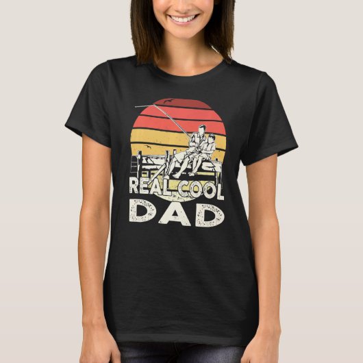 Retro Sunset Vist Real Cool Dad T-shirt (Voorkant)