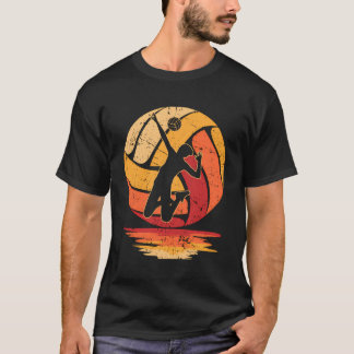 Retro Sunset Volleybal Coach Serve Setter Volleyb T-shirt