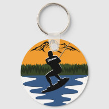 Retro Sunset Wakeboard Water Skiing Name