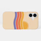 Retro Sunset Waves iPhone 16 Hoesje (Achterkant horizontaal)