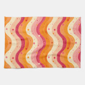 Retro Sunset Waves Keukenhanddoek (Horizontaal)