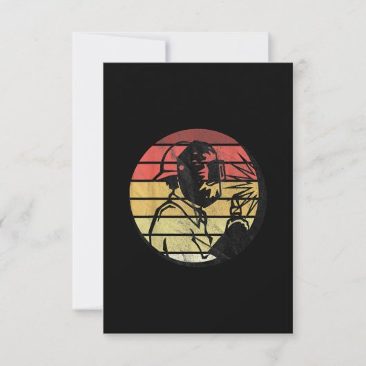 Retro  Sunset Welding Silhouette Gifts Bedankkaart (Voorkant)