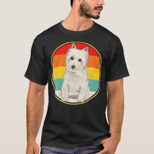  Retro Sunset West Highland White Terrier D T-shirt