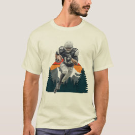 Retro Sunset Wild American Football Player Tee T-shirt