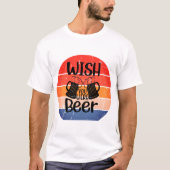 Retro Sunset wou dat je bier was T-shirt (Voorkant)