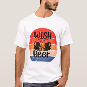 Retro Sunset wou dat je bier was T-shirt