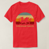 Retro Sunset Wrexham Wales T-shirt (Design voorkant)