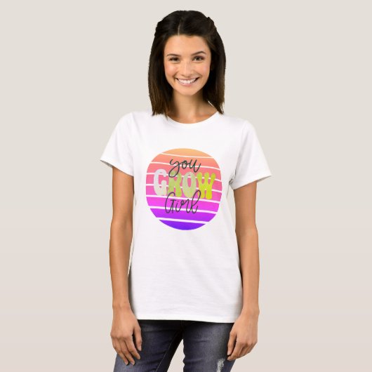 Retro Sunset You Grow Girl T-shirt (Voorkant volledig)