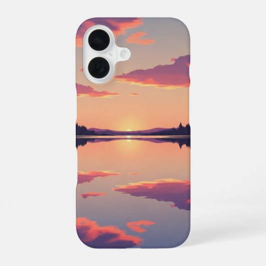 Retro Sunsetmeer iPhone 16 Hoesje (Achterkant)