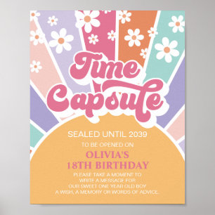 Retro Sunshine 1e verjaardag Tijdscapsule Poster