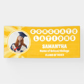 Retro Sunshine 2025 Afstuderen Fotobanner Spandoek (Horizontaal)
