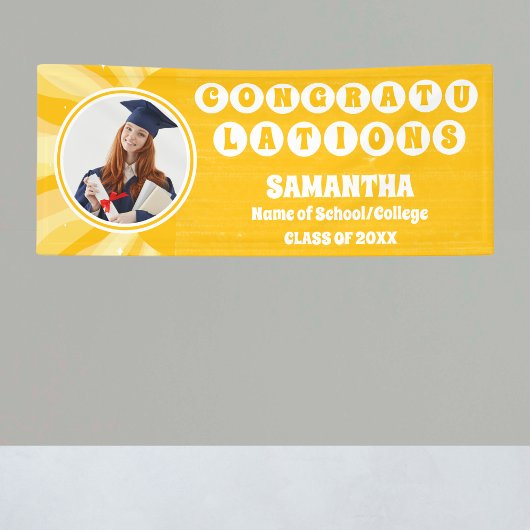 Retro Sunshine 2025 Afstuderen Fotobanner Spandoek