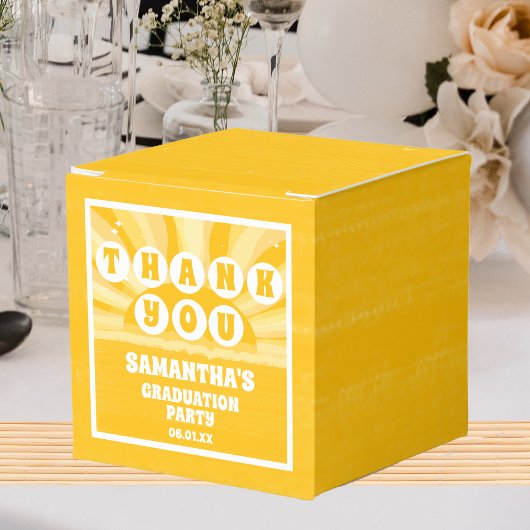 Retro Sunshine Afstudeerfeest Bedankt Bedankdoosjes