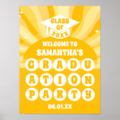 Retro Sunshine Afstudeerfeest Welkom Poster (Voorkant)