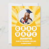 Retro Sunshine Afstuderen 2 Foto Afstuderen Aankondiging (Voorkant)