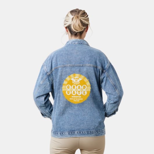 Retro Sunshine Afstuderen Denim Jacket (Model)