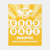 Retro Sunshine Afstuderen Fleece Deken (Voorkant)