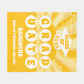 Retro Sunshine Afstuderen Fleece Deken (Voorkant (Horizontaal))