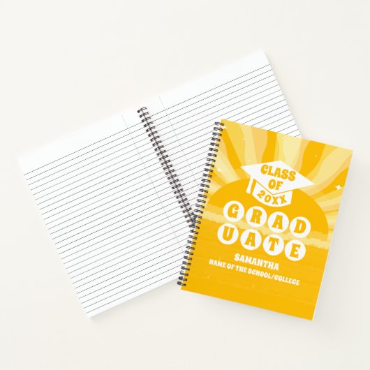 Retro Sunshine Afstuderen Notitieboek (Binnen)