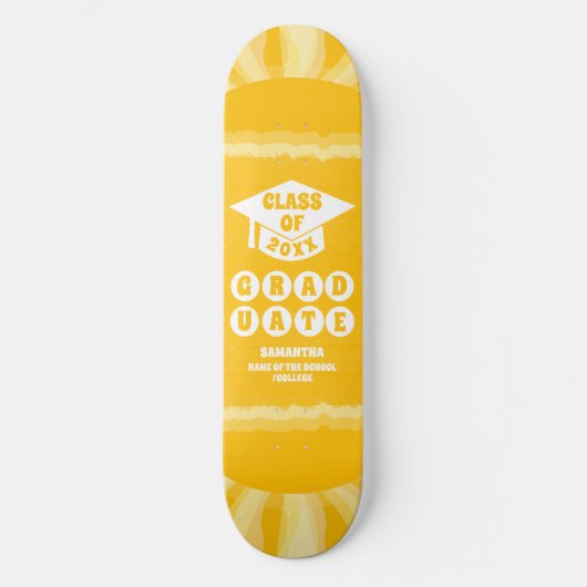 Retro Sunshine Afstuderen Persoonlijk Skateboard (Voorkant)