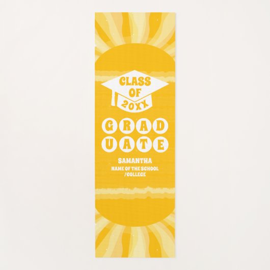 Retro Sunshine Afstuderen Yogamat (Voorkant)