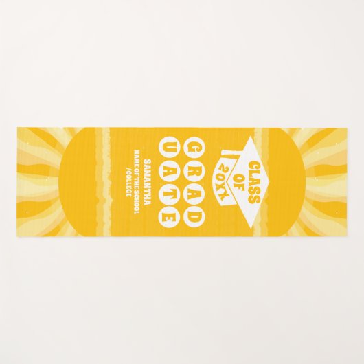 Retro Sunshine Afstuderen Yogamat (Voorkant (horizontaal))