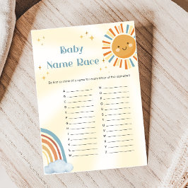 Retro Sunshine Baby Shower Baby Naam Raden Spel