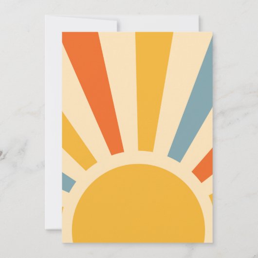 Retro Sunshine Baby shower hier komt de zoon Kaart (Achterkant)