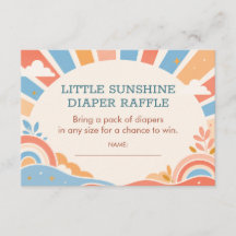 Retro Sunshine Baby Shower Luier Raffle