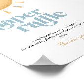 Retro Sunshine Baby shower Luier Raffle Sign Poster (Hoek)