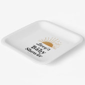 Retro Sunshine Baby shower Papieren Bordje (Gebogen)