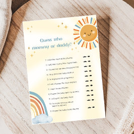 Retro Sunshine Baby Shower Raad Wie Game
