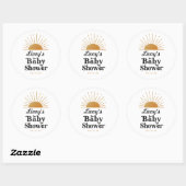 Retro Sunshine Baby shower Ronde Sticker (Vel)