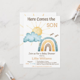 Retro Sunshine Baby shower Uitnodiging