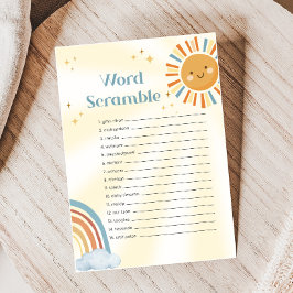 Retro Sunshine Baby Shower Woordzoekspel