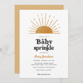 Retro Sunshine Baby Sprinkle Invitation Kaart (Voorkant / Achterkant)