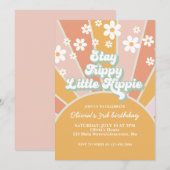 Retro Sunshine Blijf in Trippy Little Hippie flora Kaart (Voorkant / Achterkant)