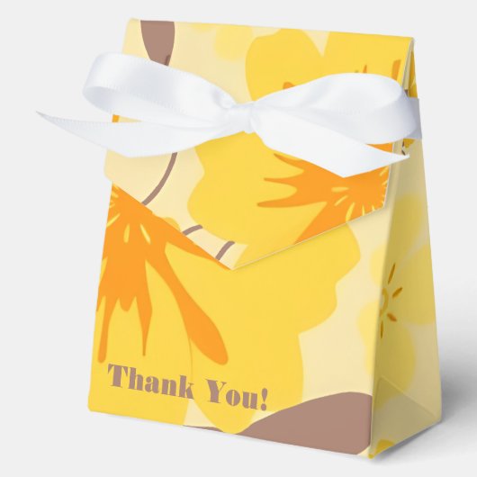 Retro Sunshine Bloemen- Bedankdoosjes (Voorkant)