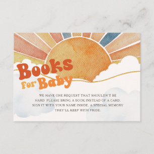 Retro Sunshine boeken voor Baby Baby Shower Informatiekaartje