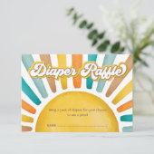 Retro Sunshine Boho Sun Baby Jongen Luier Raffle Informatiekaartje (Staand voorkant)